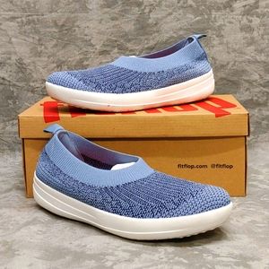 FitFlop uberknit slip on ballerina blue-7